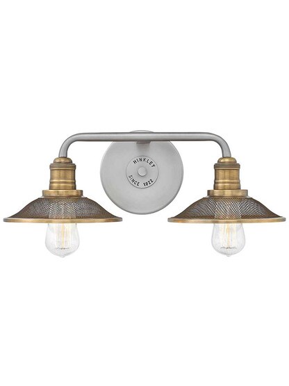 Rigby 2-Light Bath Sconce in Antique Nickel.